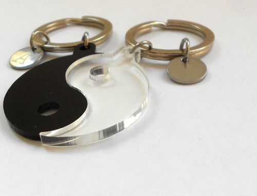 Llaveros Personalizados Para Parejas Yin Yang Regalos Novios