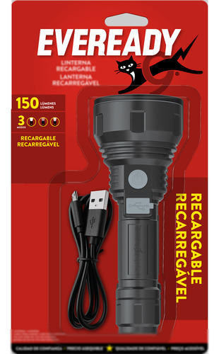 Eveready Linterna Recargable Usb 150 Lumenes 3 Modos