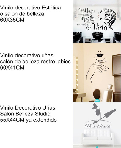 Vinilo Decorativo Uñas Salon Belleza Studio Kit