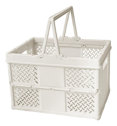 Caja De Almacenamiento Plegable Cesta De Compras Blanco
