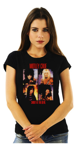 Polera Mujer Motley Crue Shout At The Devil 2 Rock Impresión