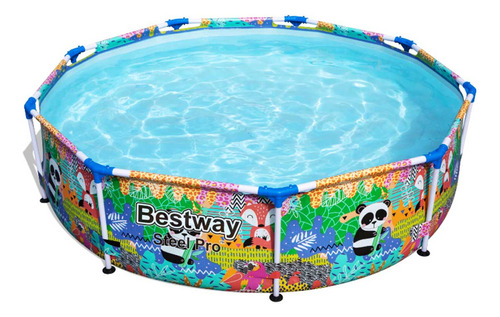 Piscina estructural redondo Bestway 5612F con capacidad de 3221 litros de 366cm de largo x 366cm de ancho de 2.74m de diámetro  multicolor