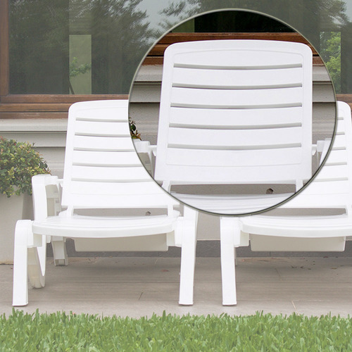 Combo X2 Reposeras Plegables Garden Life Toronto Blanco
