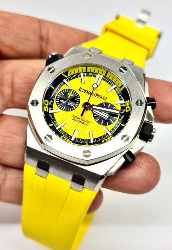 Reloj Ap Royal Oak Acero En Amarillo Cuarzo 41 Mm