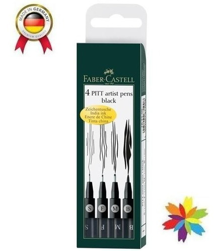 Marcadores Pitt Brush Faber Castell Black X 4 Barrio Norte