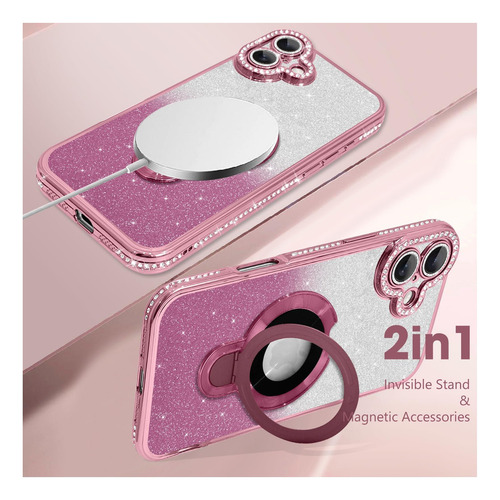 Aigomara Soporte Magnético Para Iphone 16 Plus [compatible A Rosa.