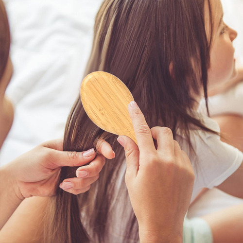 Juego De 4 Uds De Cepillos Para El Cabello De Bambú, Peine