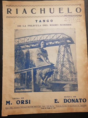 Antigua Partitura Riachuelo Tango. E. Donato. 51705.
