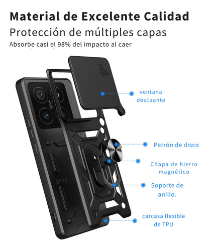 J Funda Para Redmi Note Poco Case Shock + Mica Cristal