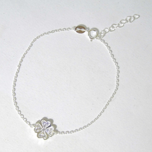 Imagen 4 de 6 de Pulsera Trébol Plata 925 Cubic Zircon Engarzado Garantía