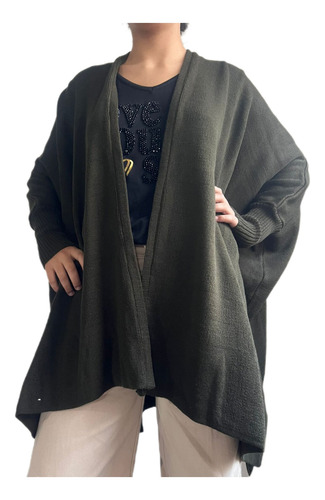Saco Poncho Mujer Liso Oversize