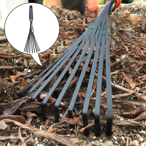 Ancinho De Jardim 9 Folhas De Com Cabo Ergonômico, Ancinho