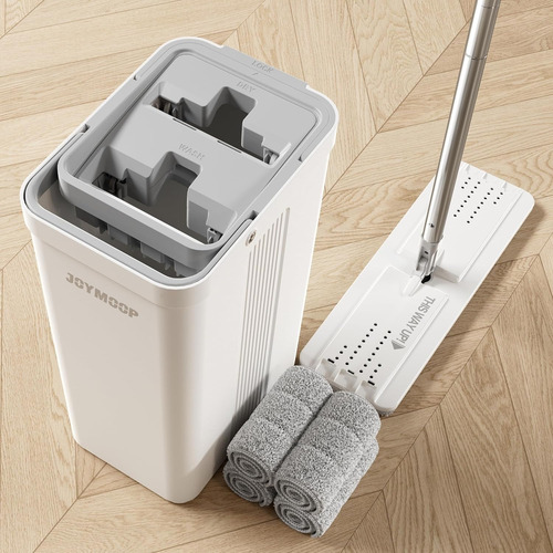 Juego De Trapeador Y Cubo Con Escurridor Blanco/gris