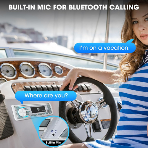 Receptor De Radio Marino Bluetooth Con Pantalla Lcd