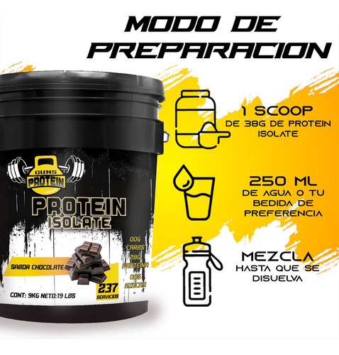 Kit Guns Proteína Isolate 9kg +creatina Monohidratada 1kg Chocolate - Moras Azul