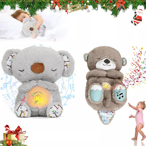 2pcs Koala And Otter Plush Toys Breath Relief Anxiety Gray C