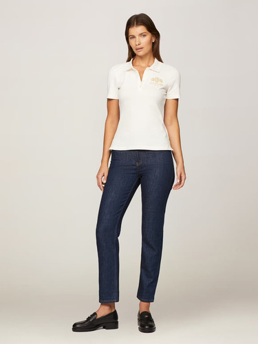 Polo Varsity Crest Slim Fit Blanco Tommy Hilfiger