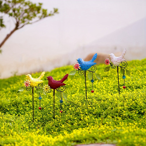 Gtx Estaca De Metal Para Jardín Con Forma De Pájaro, Modelo