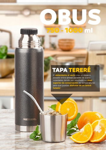 Termo Waterdog Obus Acero Inoxidable 1000 Cc Grafito
