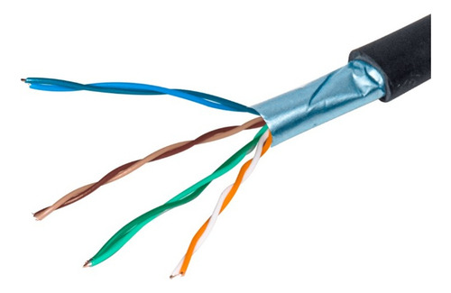 Cabo De Rede Lan Cat5e 8 Vias 100 Metros Blindado Preto