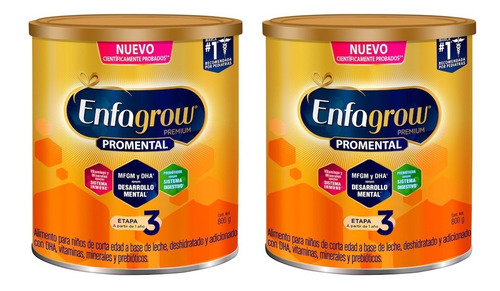Imagen 1 de 8 de Leche De Crecimiento Enfagrow Etapa 3, 2 Latas De 800 G