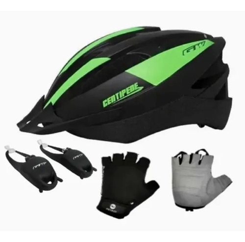 Combo Casco Gw Bicicleta Guantes-luces Del-tras Gw Mtb Ruta