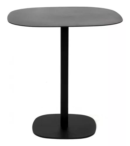 Mesa cuadrada 70x70 cm base recta negra