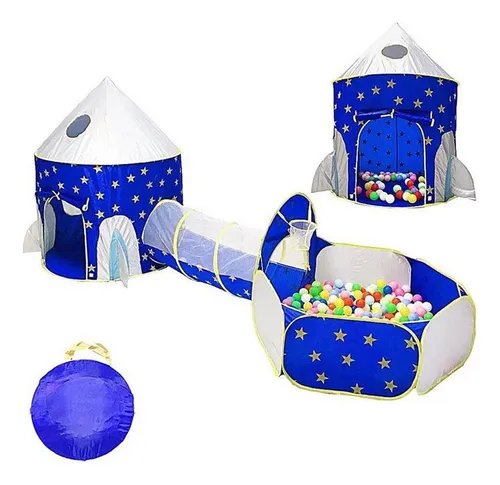 comprar Barraca Toca 3 Em 1 Com Túnel Menino Modelo Foguete Cor Azul