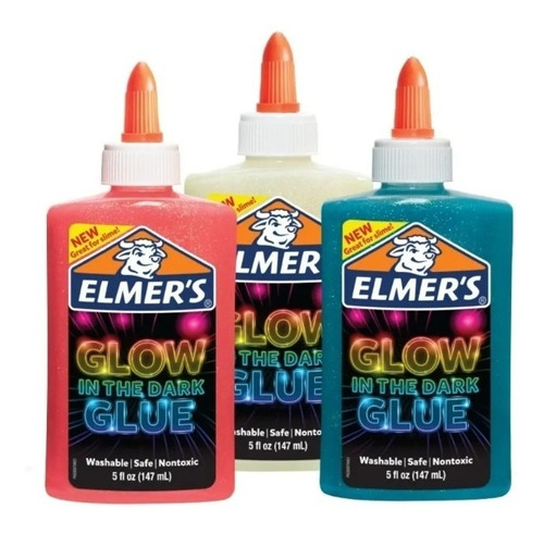 3 Adhesivos Elmer`s Glow In The Dark Glue X 147ml