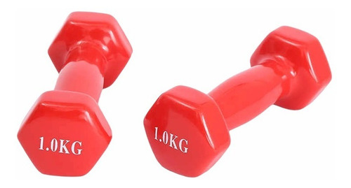 Imagen 1 de 2 de Pack 2 Mancuernas De 1kg C/u (un Par) Antideslizantes