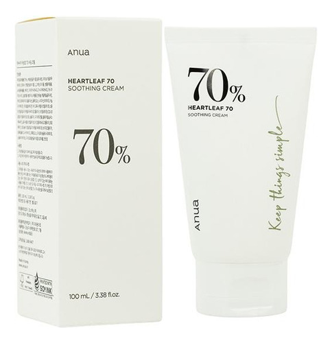 Gel Heartleaf 70% Soothing Cream Anua Día/noche Para Piel Sensible De 100ml +18 Años