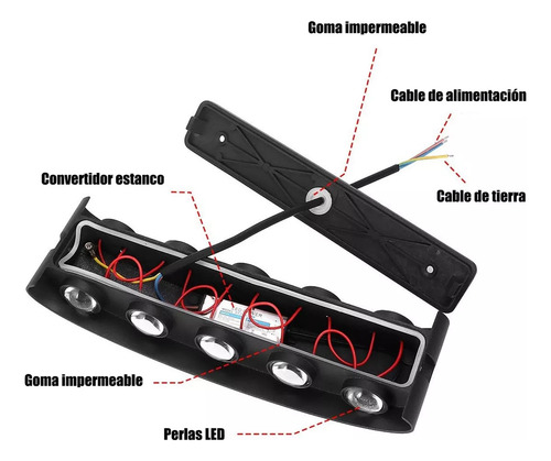 Lámpara Led De Pared Moderna De Luz Cálida 10w Para Exterior