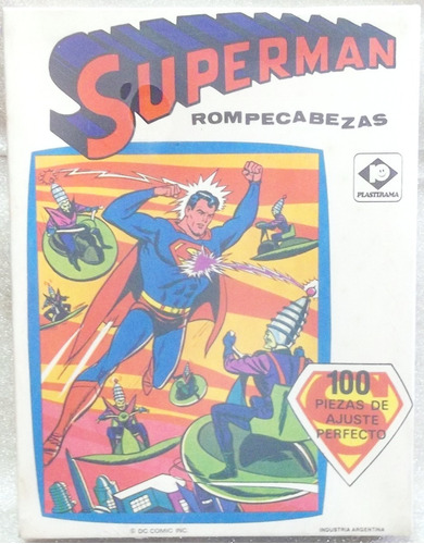 Superman Plastirama Rompecabezas Retro Vintage Puzzle Ind Ar