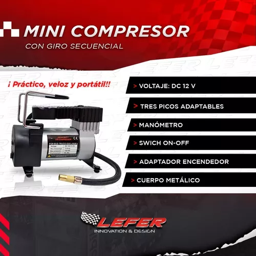 Mini Compresor Aire 12v Portatil Vehiculos Inflador Neumaticos