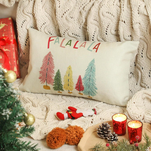 Fundas De Almohada De Navidad De 12 X 20 Pulgadas, Decoracio
