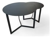 Comprar Juego X2 Mesas Auxiliares Hierro Ratona Redonda Nido Metal Microtexturado Mate