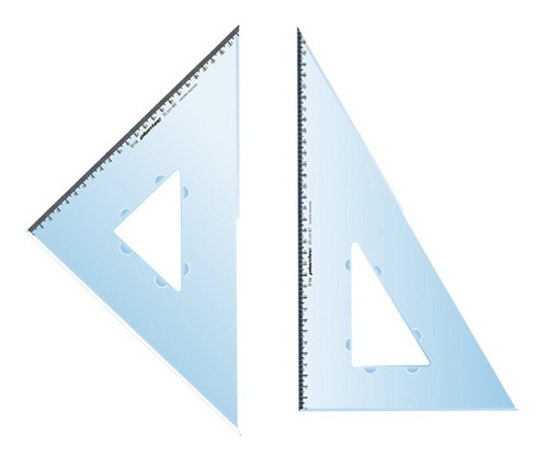 Imagen 1 de 7 de 2 Escuadras De 30 Cm Con 45° Y 60° Doble Bisel Plantec C/mm