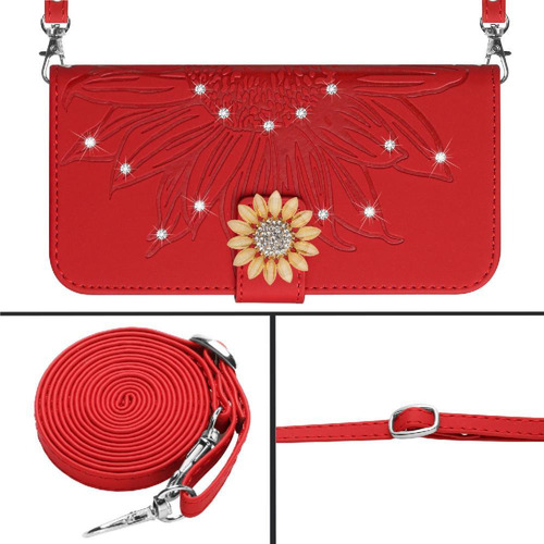 Funda For Xiaomi Redmi 14c Con Un Largo Cordón De Cuero