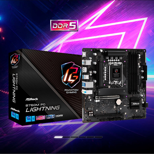 Motherboard Asrock B760m Pg Lightning, Lga 1700, Ddr5 7200mh