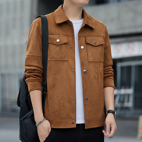 Jaqueta De Camurça Masculina Jaqueta Casual De Inverno