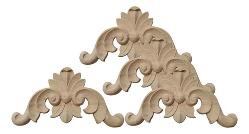 2 X 4x Apliques De Madera Calcomanías De Esquina Adorno