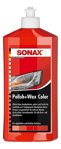 Cera Auto Sonax Polish & Wax Color Rojo