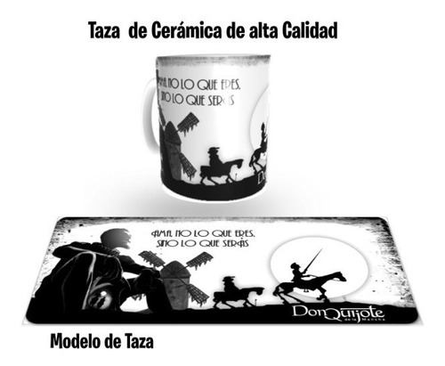 Taza De Ceramica 320 Ml, Modelo, Don Quijote De La Mancha