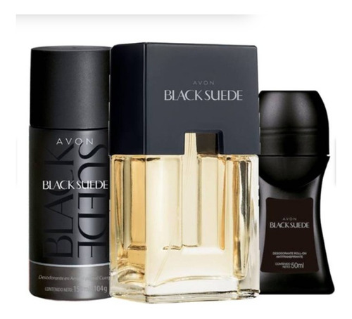 Set X3 Perfume+deso Black Suede - mL