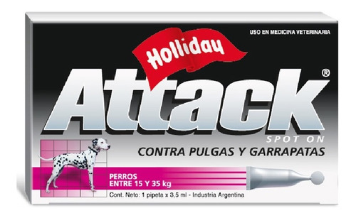 Attack Perros Pipeta Control Pulgas Garrapatas 3,5ml