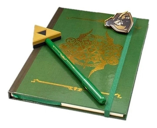 Libreta The Legend Of Zelda + Lapicero Trifuerza + Pin Link