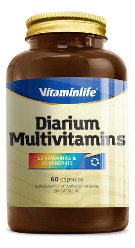 Diarium Multivitamins 60cáps - Vitamin Life - Polivitamínico Sabor Sem Sabor