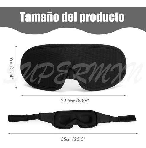 Antifaz 3d Para Dormir Adjustable Respirable 5 Tapones Oidos