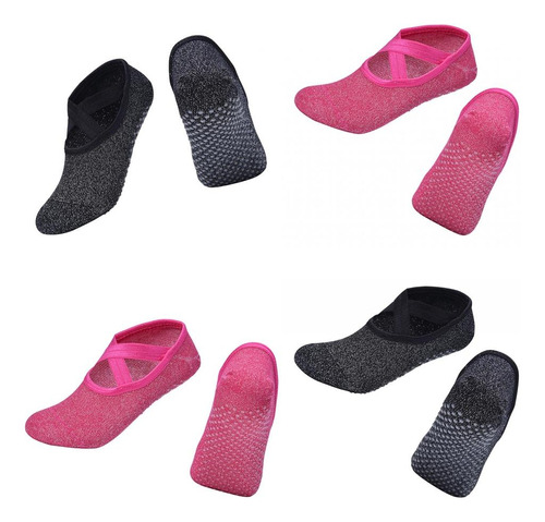 4 Pares Fitness Pilates Ballet Calcetines Mujer Zapatos