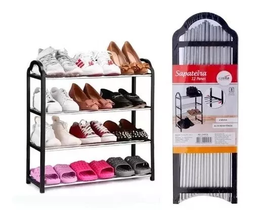 SAPATEIRA VERTICAL MULTIUSO COM 10 DIVISÓRIAS PRATELEIRAS ORGANIZADOR  CABIDEIRO PARA ARMARIO CLOSET CINZA LINHA LUXO KANGUR